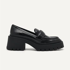 Black Lug Sole Loafers